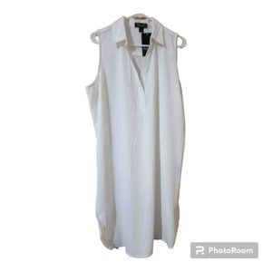 NWT Rouge Collection Plus Sleeveless Shirtdress, Color: White, Size 1X